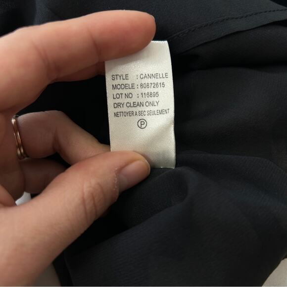 THEORY Silk Dress Womens Size 0 Colorblock Career Event Holiday Cocktail Capsule - Picture 8 of 8